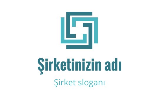 Modern geometrik logo tasarımı, iç içe geçmiş yeşil mavi şekillerle