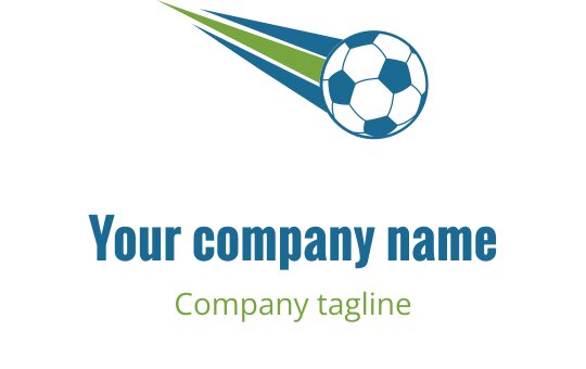 Turkuaz ve limon yeşili logo tasarımı, stilize edilmiş futbol şekli içeriyor