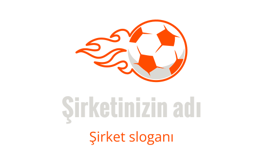 Ateşli turuncu ve siyah renkte dinamik futbol topu logo tasarımı