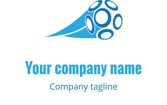 Dinamik yeşil ve mavi logo tasarımı, stilize edilmiş bir futbol içeriyor