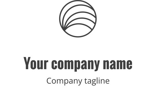 Katmanlı eğri hatlarla modern dairesel logo tasarımı
