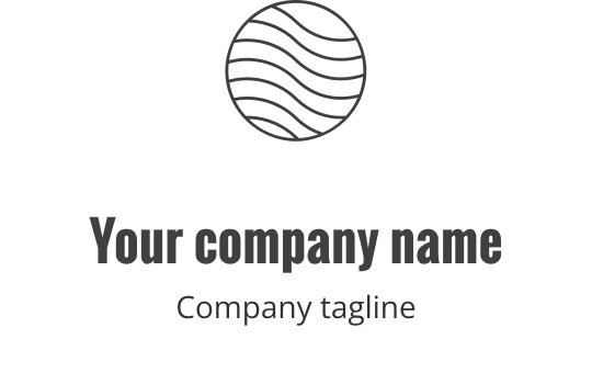 Minimalist tarzda dalgalı çizgiler içeren modern dairesel logo tasarımı