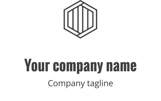 Sürekli gri çizgi desenine sahip şık monoline logo tasarımı