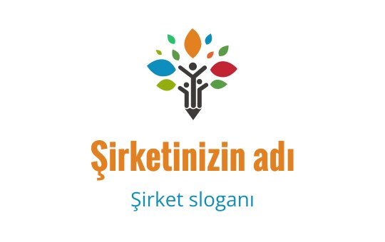 Renkli ağaç logo tasarımı, yapraklar ve insan figürü ile