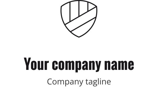 Siyah geometrik yapı kontürü içeren şık monoline logo tasarımı
