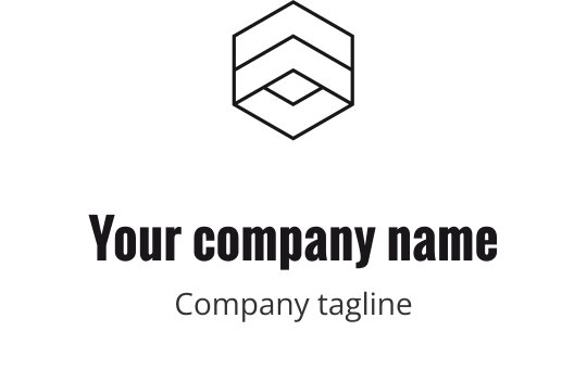Altıgen şekil ve temiz hatlar içeren modern geometrik logo tasarımı