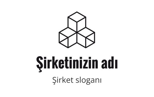 Üç üst üste binen küp içeren geometrik logo tasarımı, siyah kontur