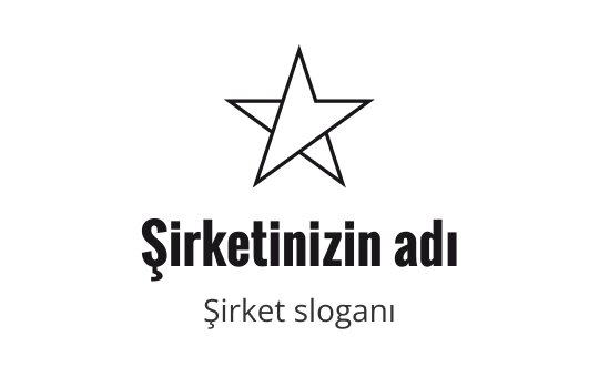 Aşağıda kalın tipografi ile minimalist yıldız logo tasarımı