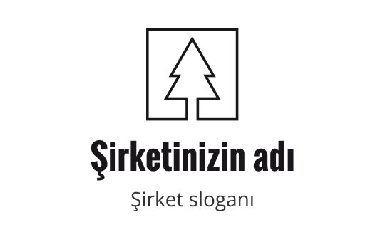 Kare çerçeve içinde stilize bir ağaç bulunan minimalist logo tasarımı