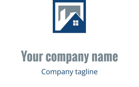 Stilize bir çatı silueti içeren yeşil logo tasarımı