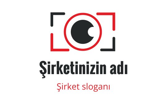 Dairesel lens ve kırmızı vurgularla modern kamera logo tasarımı