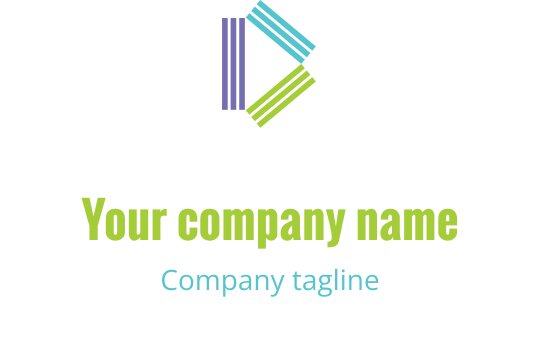 Modern mavi ve camgöbeği logo tasarımı, stilize edilmiş bir oynatma butonu içeriyor