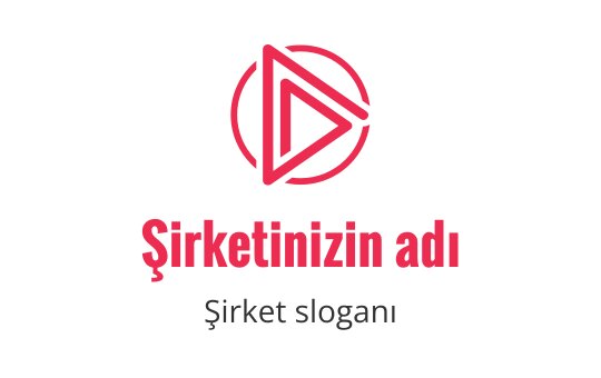 Modern kırmızı ve gri logo tasarımı, stilize edilmiş bir oynatma düğmesi içeriyor