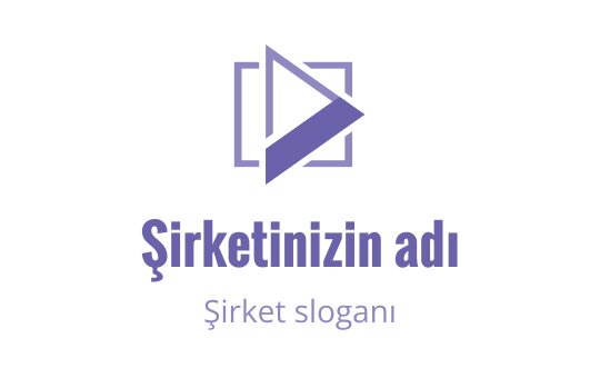 Modern geometrik logo tasarımı, bir oynatma butonu ve kare unsurlar içeriyor