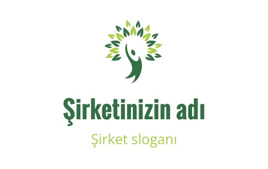 Yeşil renkte ağaç ve insan figürü içeren canlı logo tasarımı