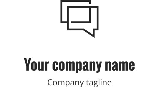 Minimalist tarzda üst üste binen konuşma balonları içeren modern logo tasarımı