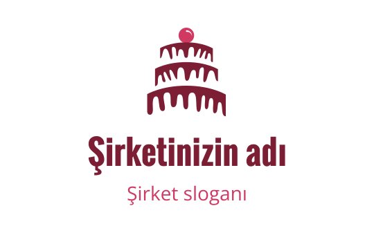 Üç katlı ve damlayan krema ile şık pasta logo tasarımı