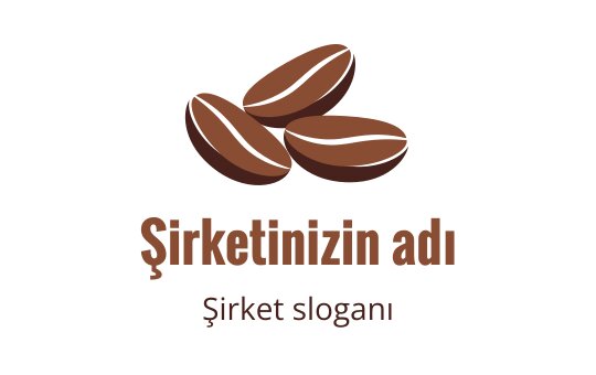 Üç stilize kahverengi fasulye içeren kahve çekirdeği logo tasarımı