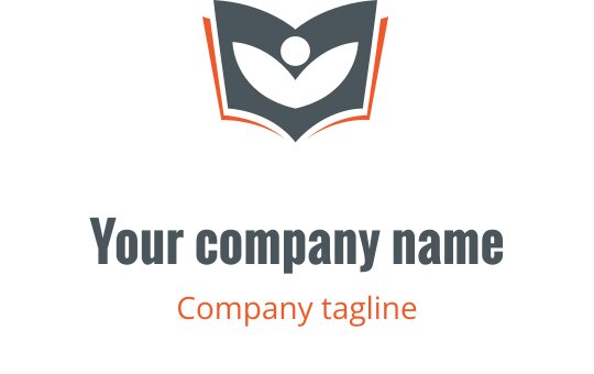 Modern logo tasarımı, mercan ve gri iç içe geçmiş şekiller içeriyor