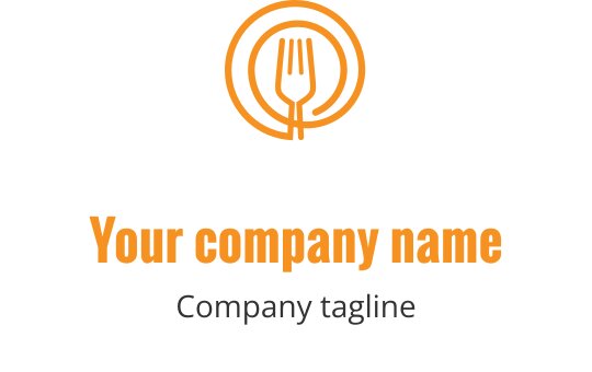 Dairesel çerçeve içinde bir çatal bulunan modern logo tasarımı