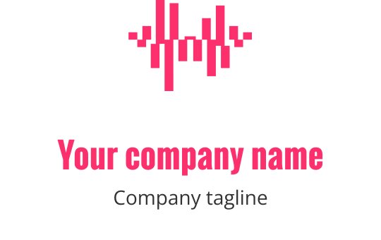 Modern pembe ses dalgası logo tasarımı, kalın tipografi ile