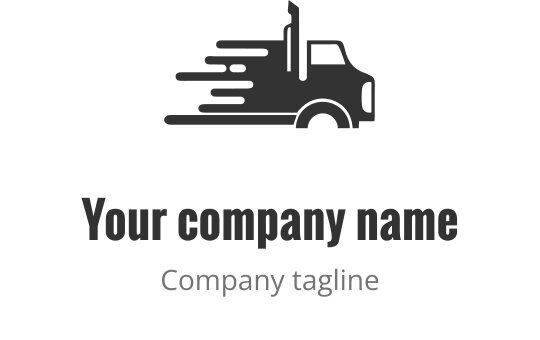 Hareketli çizgilerle koyu gri dinamik kamyon logo tasarımı