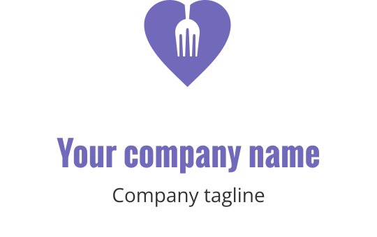 Dinamik bir düzen içinde stilize çatal içeren modern mavi logo tasarımı