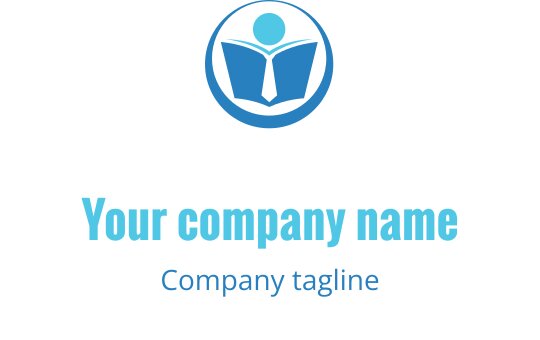 Açık bir kitap ve mavi bir kişi simgesi içeren profesyonel logo tasarımı