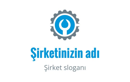 Mavi ve gri tonlarında anahtar içeren modern dişli logo tasarımı