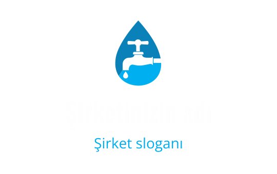 Modern mavi su damlası logo tasarımı, musluk ve damla içeriyor