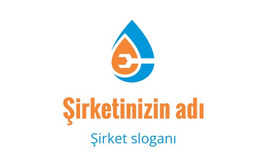 Modern su damlası logo tasarımı, anahtar ve canlı renklerle
