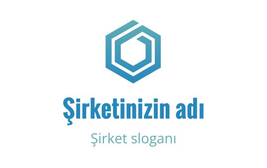 Gradient mavi tonlarında modern altıgen logo tasarımı