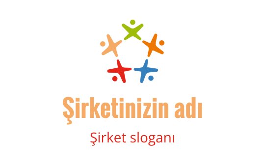 Dairesel düzen içinde soyut insan figürleri içeren renkli logo tasarımı
