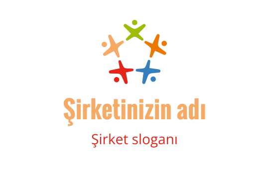 Dairesel düzen içinde soyut insan figürleri içeren renkli logo tasarımı