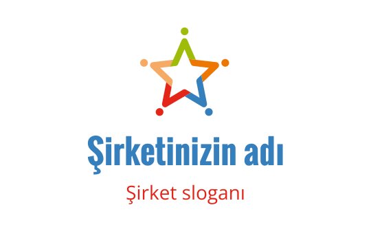 Bağlantılı noktalar ve kalın metinle renkli yıldız logo tasarımı