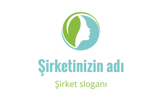 Dairesel yeşil ve mavi şekil içinde profil silueti bulunan modern logo tasarımı