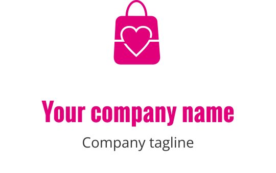 Şık saplı cesur kırmızı alışveriş torbası logo tasarımı