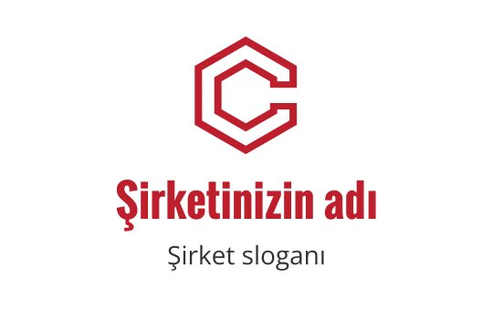 Modern altıgen logo tasarımı, cesur kırmızı C harfi içeriyor