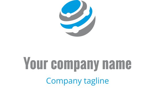 Mavi ve gri unsurlarla modern küre logo tasarımı