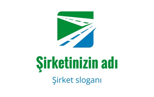 Yeşil ve mavi yol grafiği içeren modern logo tasarımı
