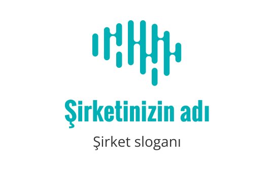 Modern logo tasarımı, dalga deseninde soyut yeşil-mavi çizgiler içeriyor