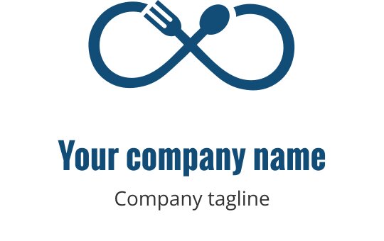 İç içe geçmiş çatal şekilleriyle teal sonsuzluk logo tasarımı
