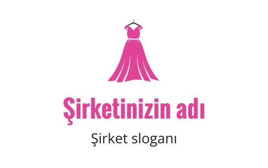Şık pembe elbise logo tasarımı, zarif akışkan hatlarla