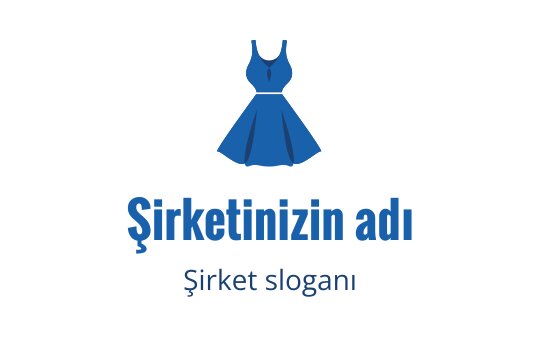 Şık mavi elbise logo tasarımı, zarif tipografi ile