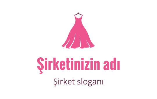 Akıcı etek ve sade siluete sahip şık pembe elbise logosu tasarımı