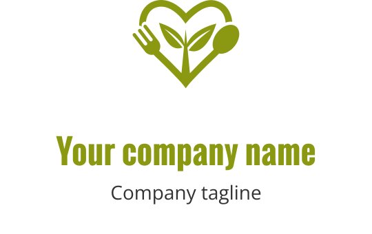 Şık altın kalp logo tasarımı, akıcı bir şekle sahip