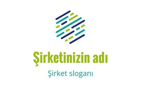 Renkli çapraz çizgilerle altıgen şekil içeren modern logo tasarımı
