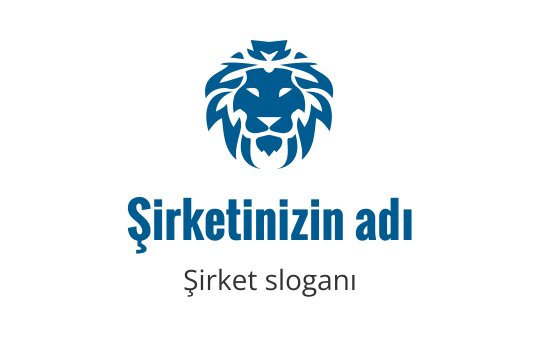 Mavi renkte güçlü bir ifadeye sahip cesur aslan başı logo tasarımı