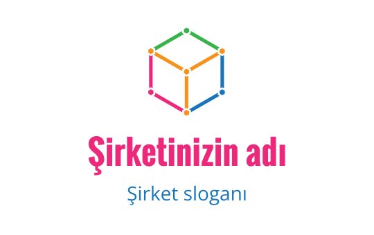 Bağlantılı noktalar ve kalın metinle renkli geometrik küp logo tasarımı