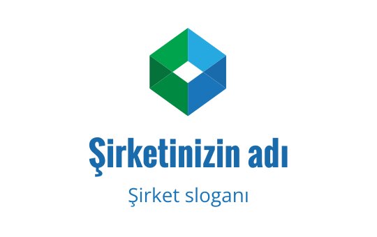 Yeşil ve mavi altıgen şekil içeren modern geometrik logo tasarımı